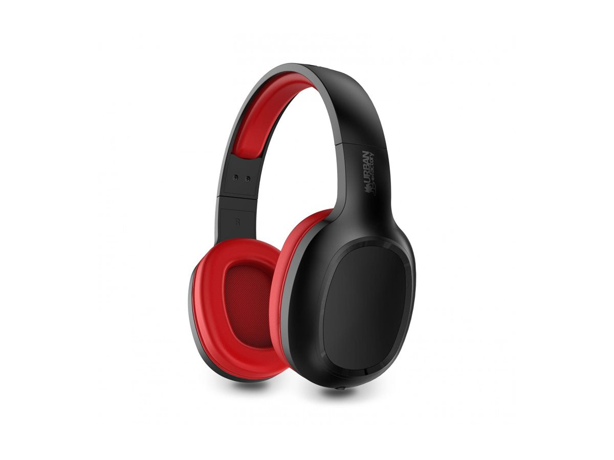 URBAN FACTORY Movee On-Ear Headphones Bluetooth 5.1 Rechargeable - Black/Red