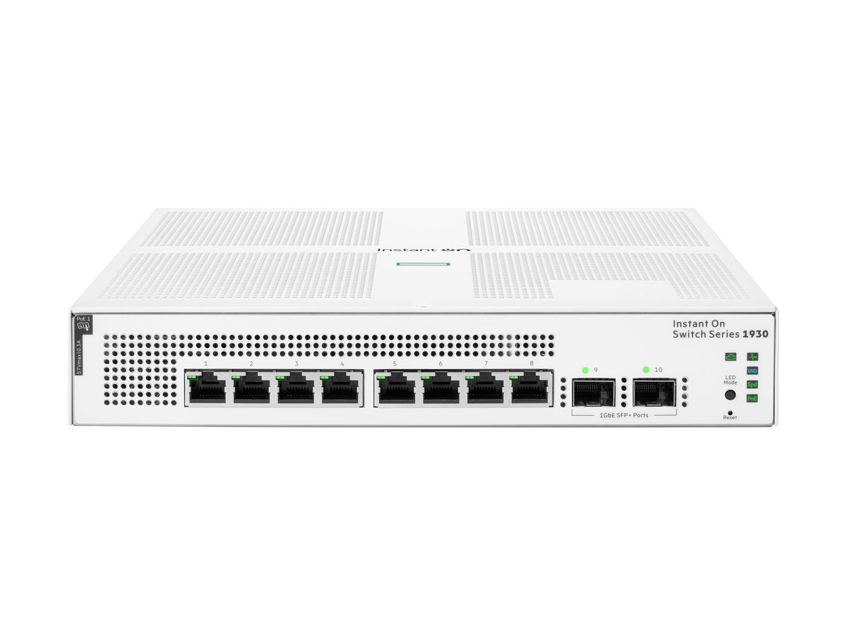 HPE Networking Instant On 1930 8G Class4 PoE 2SFP 124W Switch Commutateur C3 Géré 8 x 10/100/1000 PoE + 2 x Gigabit SFP