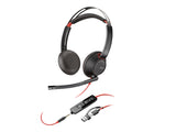 HP Poly Blackwire 5220 Stereo USB-C Headset +3.5mm Plug +USB-C/A Adapter Bulk