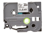 BROTHER P-TOUCH TZE-151 noir sur clear 24mm
