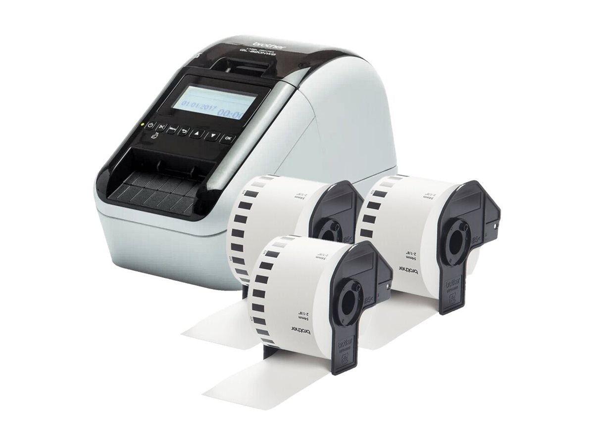 BROTHER QL-820NWBCVM Label Printer 176mm/sec Visitor Badge/event Pass Wi-Fi Ethernet Bluetooth Airprint LCD-display