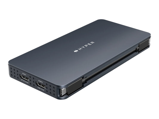TARGUS HyperDrive Universal Silicon Motion USB-C 10-in1 Dual HDMI Docking Station - Grey - B2B only