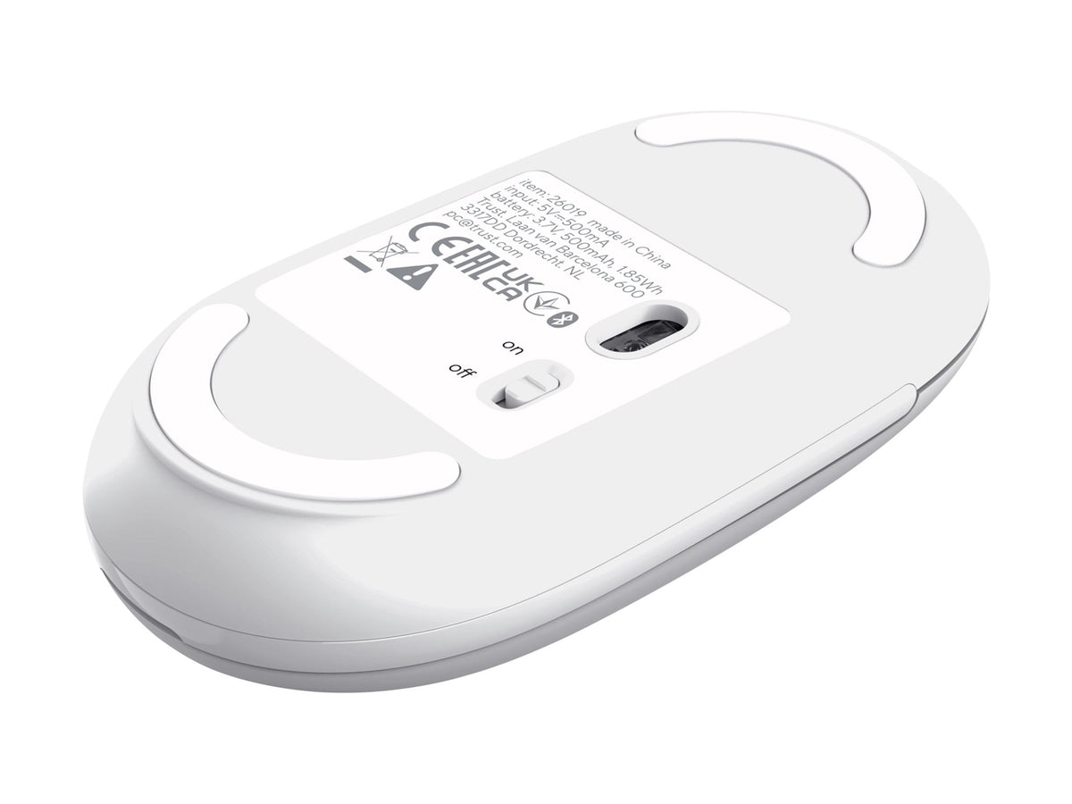 TRUST Souris sans fil SERON hyperscroll multi-connexion rechargeable blanc