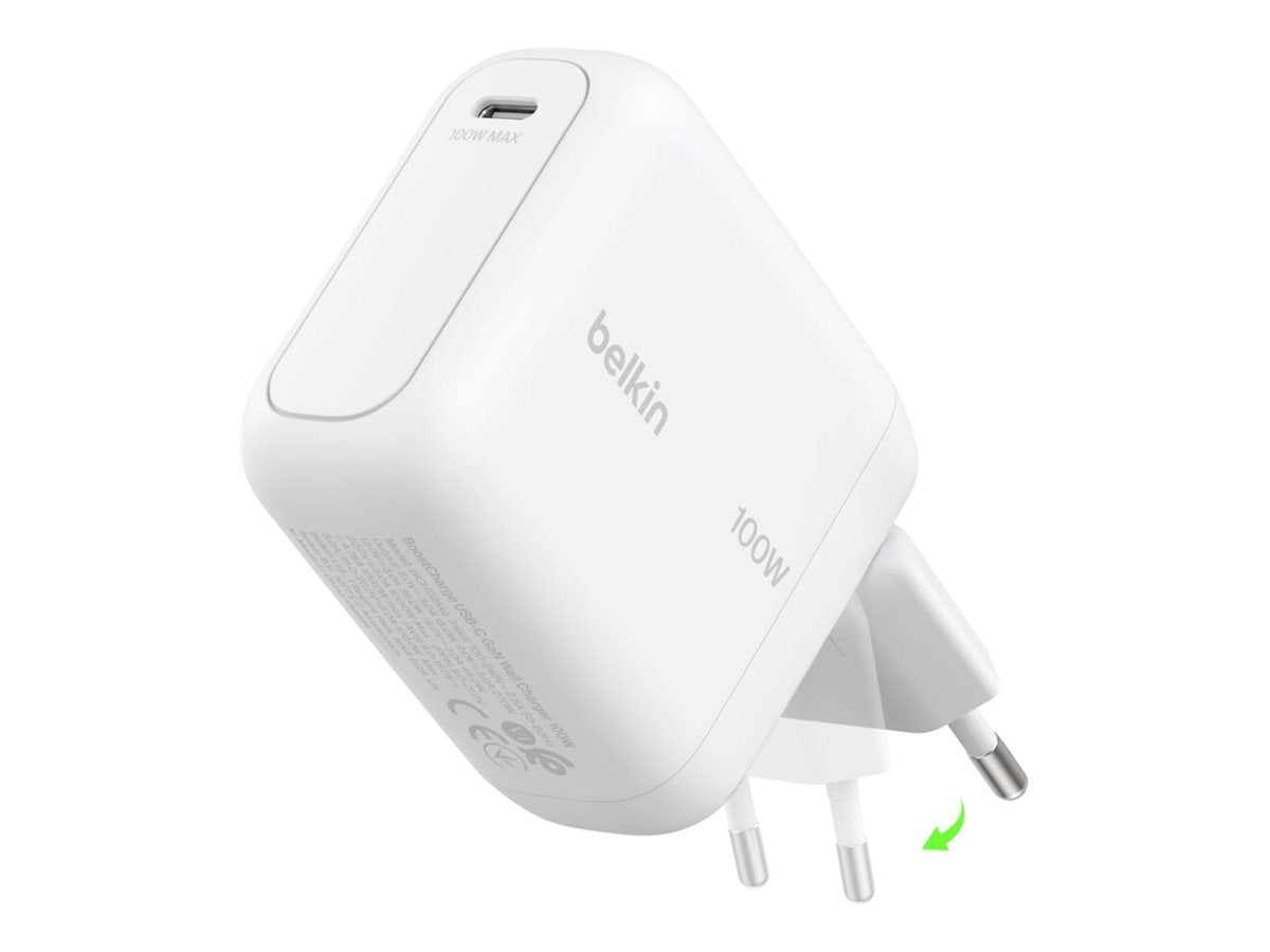 100W 1C GAN WALL CHARGER WH FOLD WH