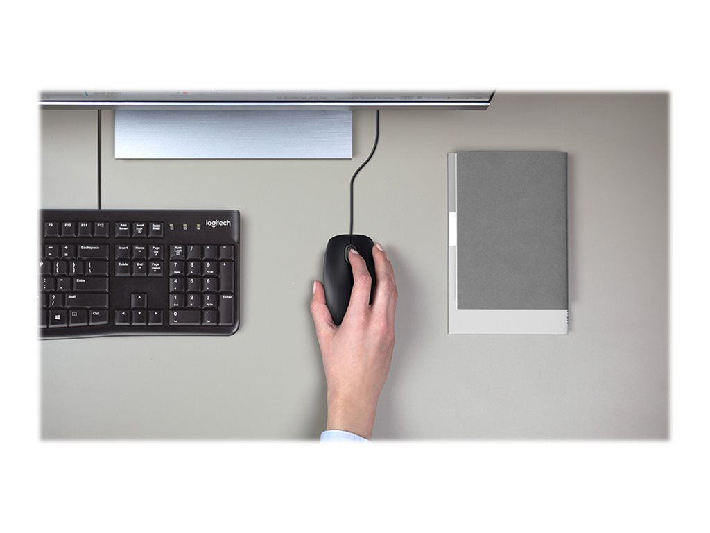 LOGITECH B110 Silent Mouse right and left-handed optical 3 buttons wired USB