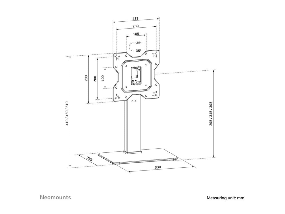 NEOMOUNTS DS45-430BL12 Support de bureau pour Ã©cran Ã  poser 23-43p- pivotant