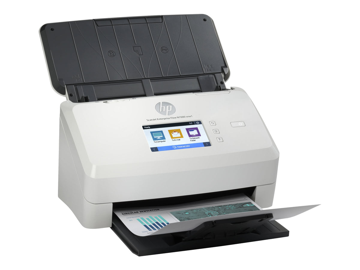 HP ScanJet Enterprise Flow N700 de document scanner CMOS CIS Duplex 216x3100mm 600x600dpi 75ppm ADF 80sheets 7500scans LAN Wi-Fi