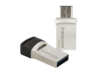TRANSCEND 128Go ClÃ© USB3.1 Gen 1- On TheGo - Type A et C - ArgentÃ©e