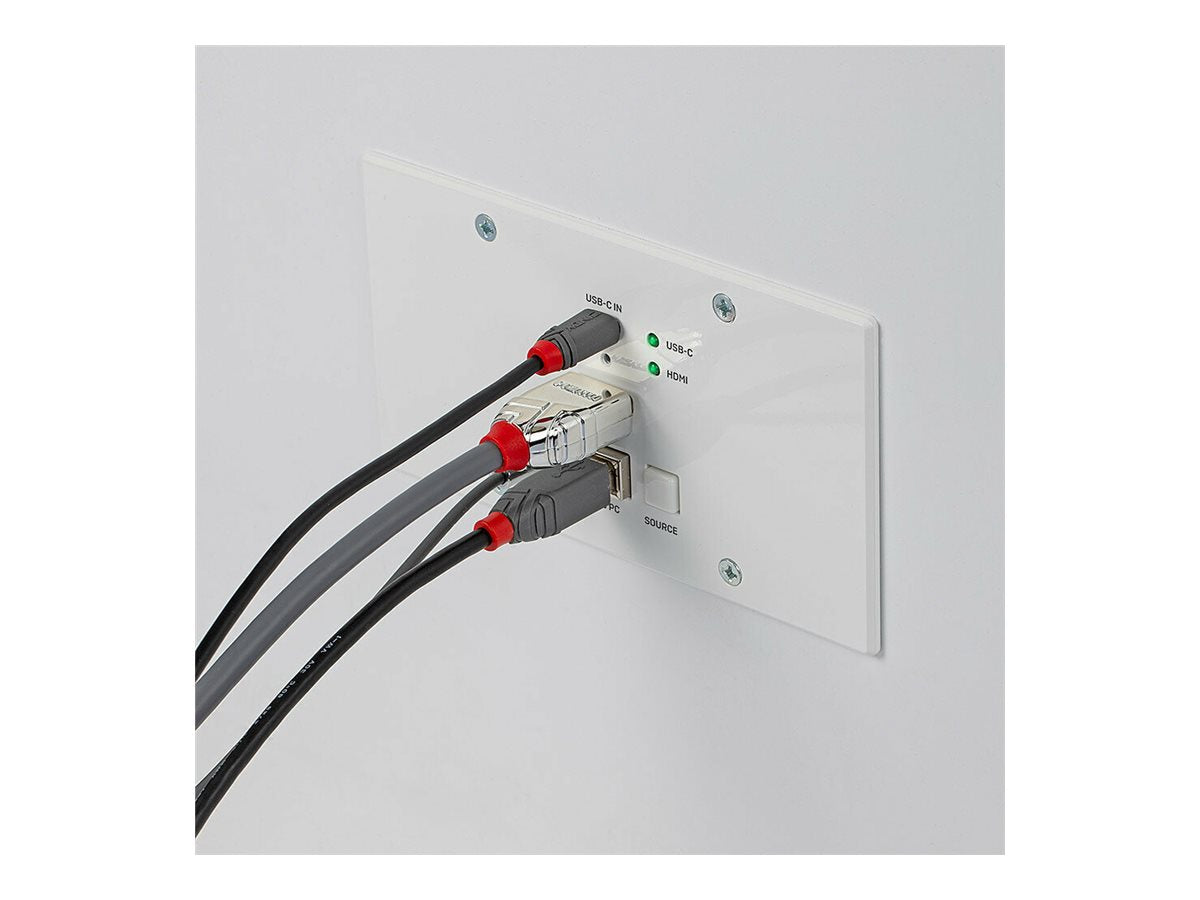 LINDY 150m HDMI and TypeC HDBT EU WallPlate KVM Extender