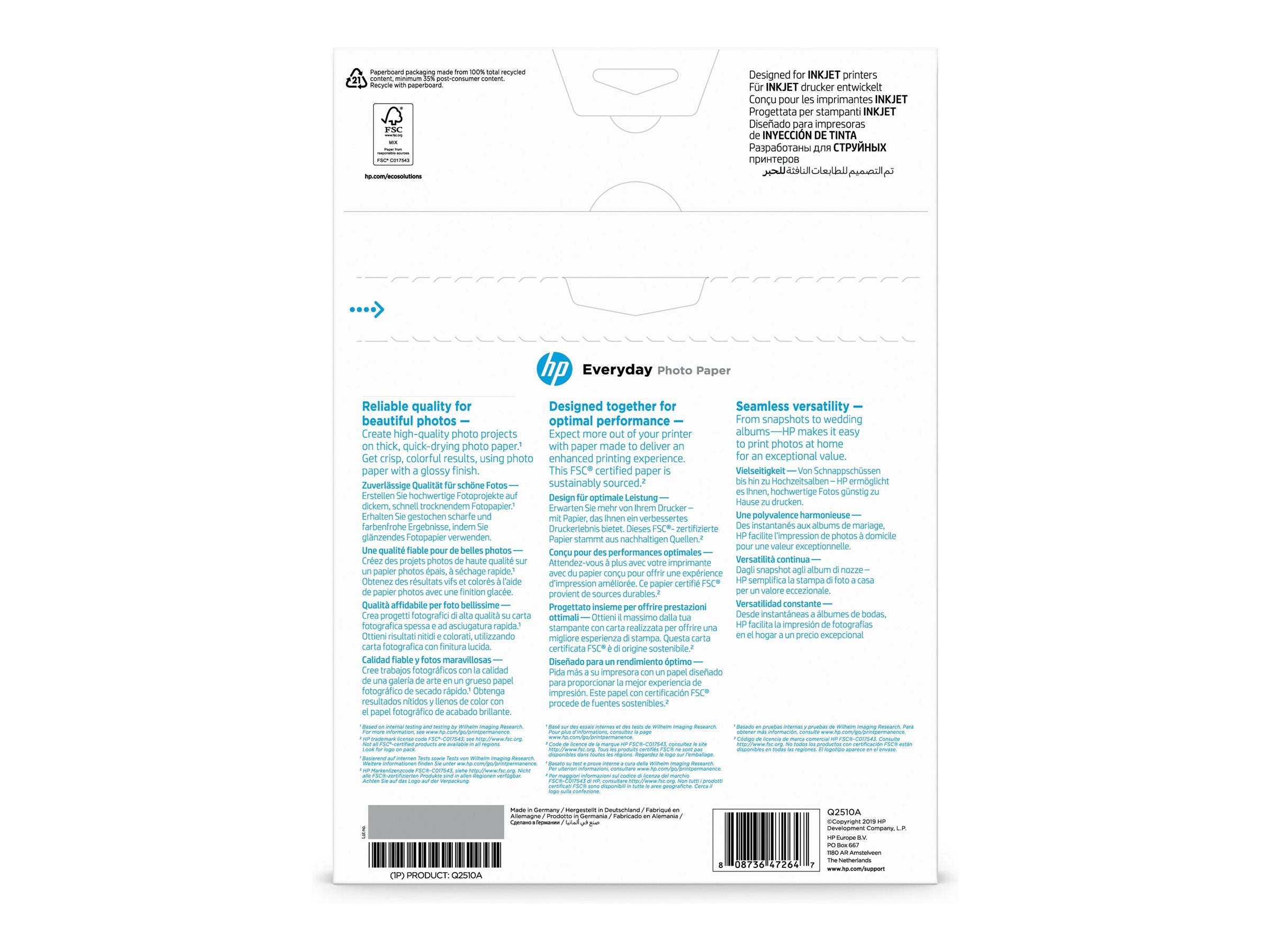 HP original Q2510A Semi-glossy photo paper Ink cartridge 200g/m2 A4 100 sheets 1-pack