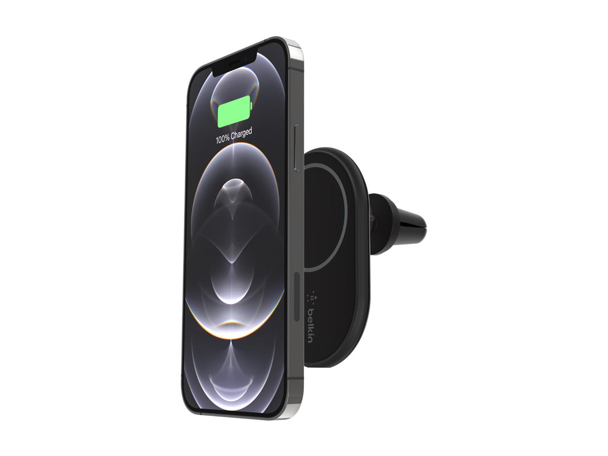 BELKIN BOOST CHARGE Magnetic wireless Car Vent Mount + Car Charger No CLA Black