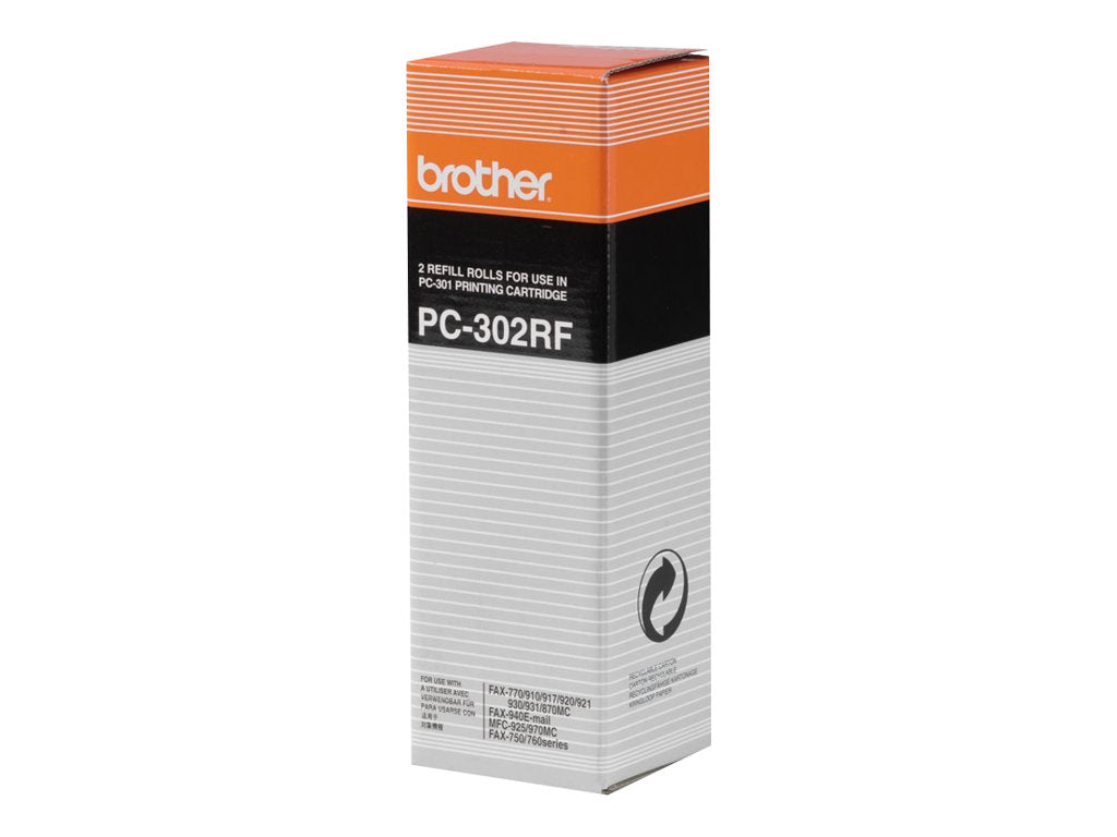 BROTHER PC-302RF rouleau de transfert noir 235 pages refill pack de 2
