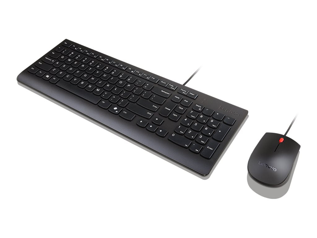 LENOVO Essential Wired Combo - Ensemble clavier et souris - USB - AZERTY - Français - noir - ThinkRed