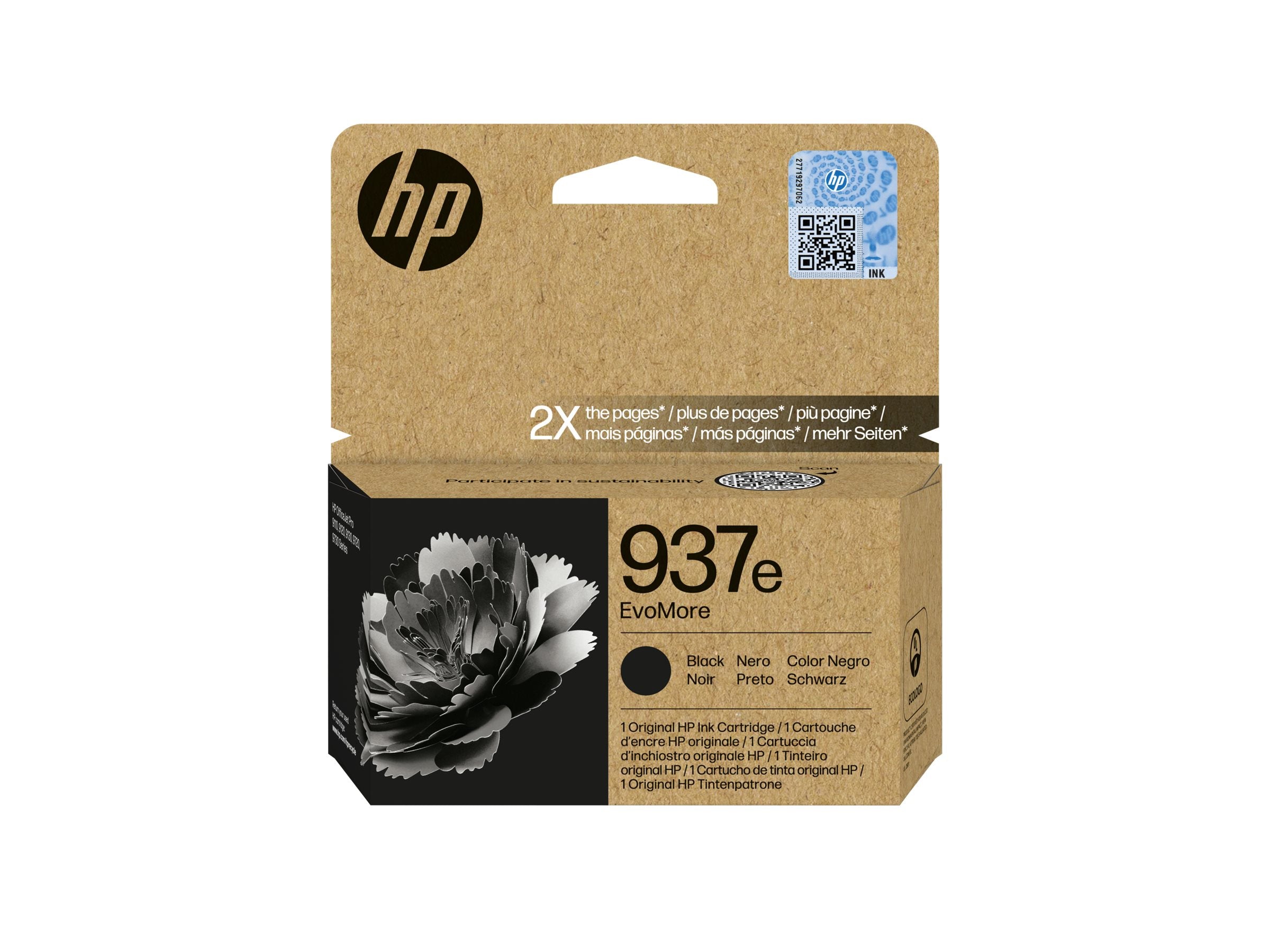 HP 937e EvoMore Black Original Ink Cartridge