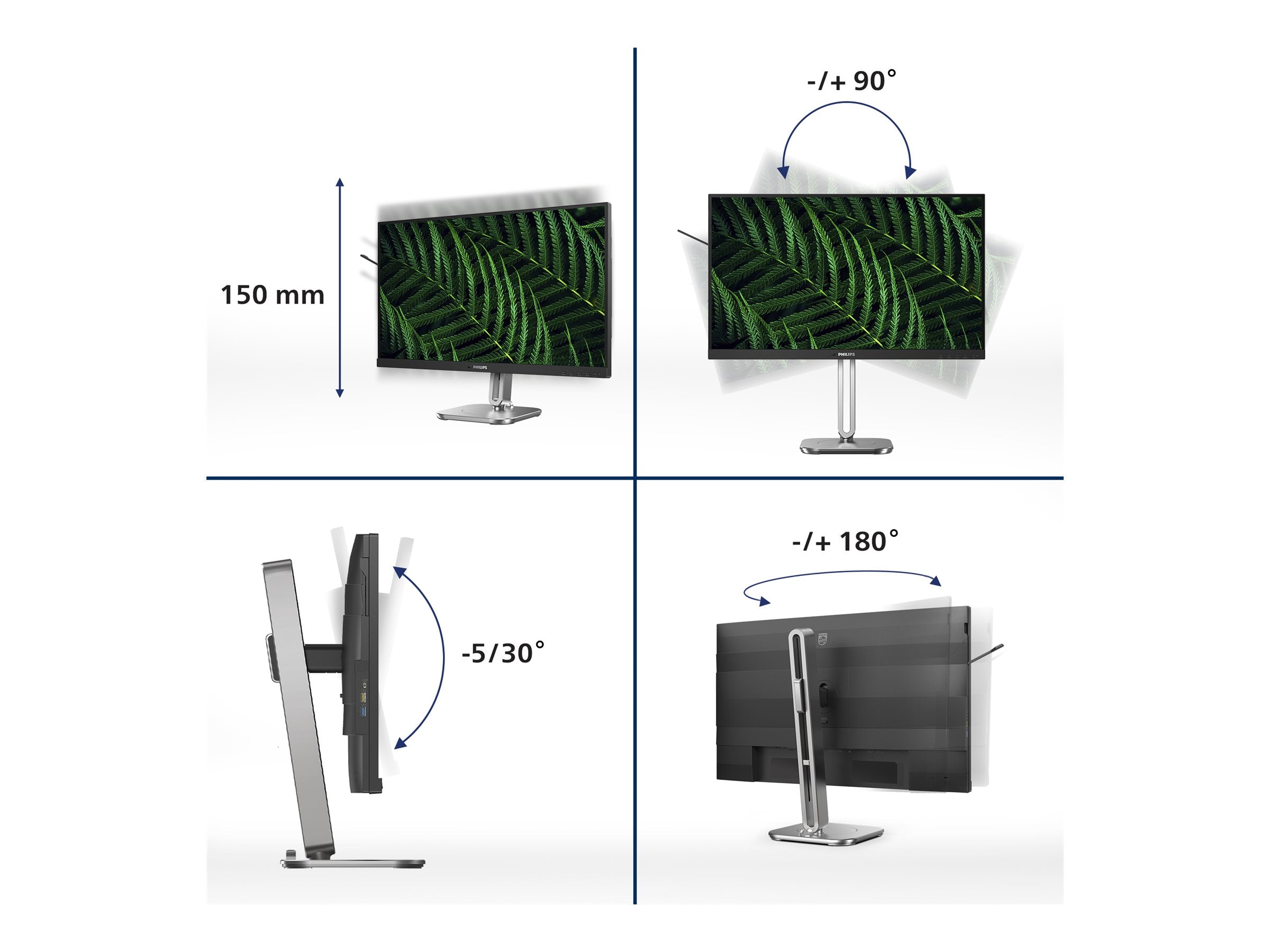 PHILIPS 24B2G5200/00 Ecran 23.8p FHD IPS 75Hz D-SUB HDMI 1.4 DP 1.2