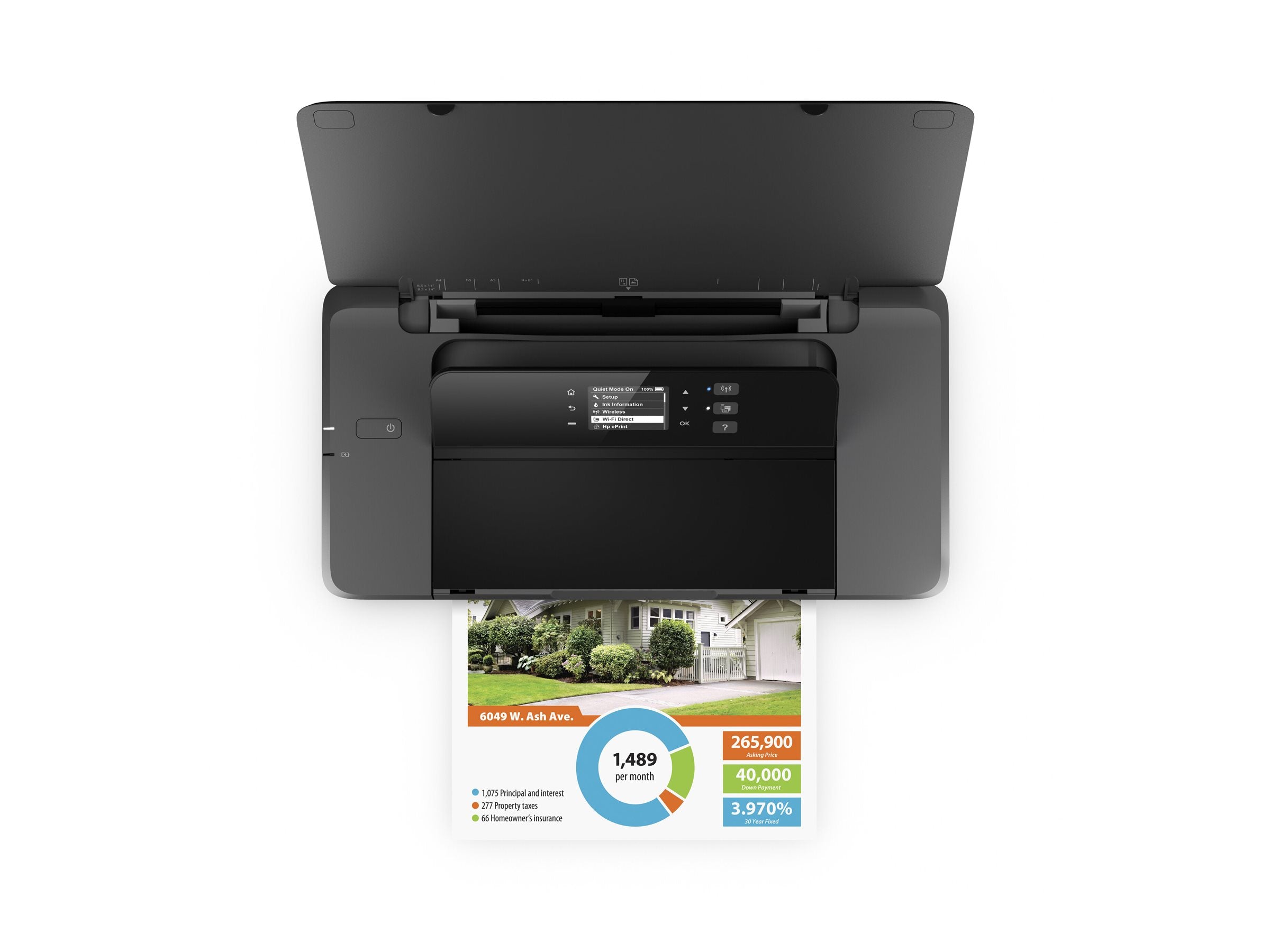 HP Officejet 200 Mobile Printer Printer colour inkjet A4 1200x1200dpi 20ppm mono 19ppm colour 50sheets USB Wi-Fi