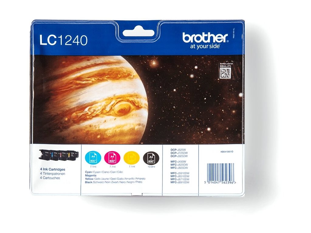BROTHER LC-1240 cartouche dencre noir et tricolore haute capacité 600 pages 1-pack blister sans alarme