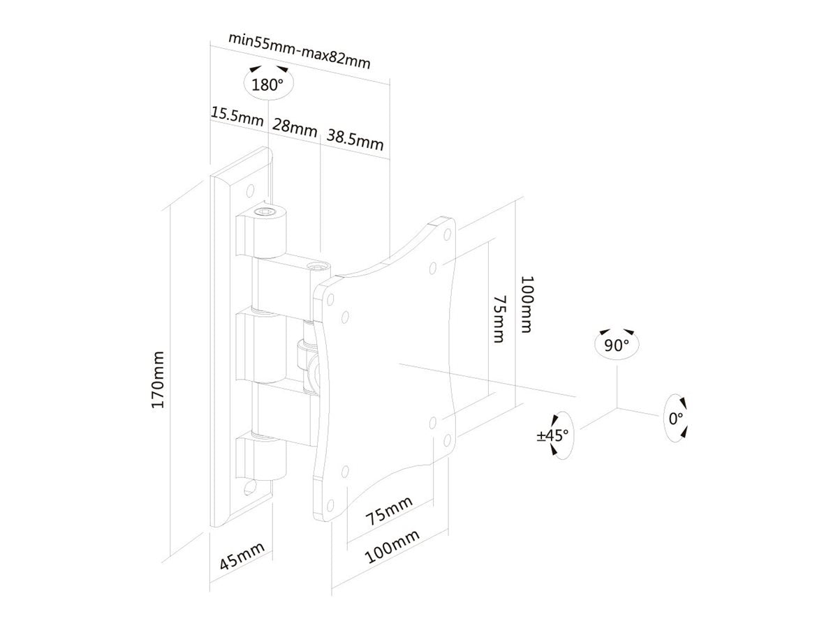 NEOMOUNTS FPMA-W810 Support décran mural 10-27p - orientable