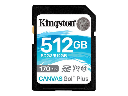 KINGSTON 512GB SDXC Canvas Go Plus 170R C10 UHS-I U3 V30