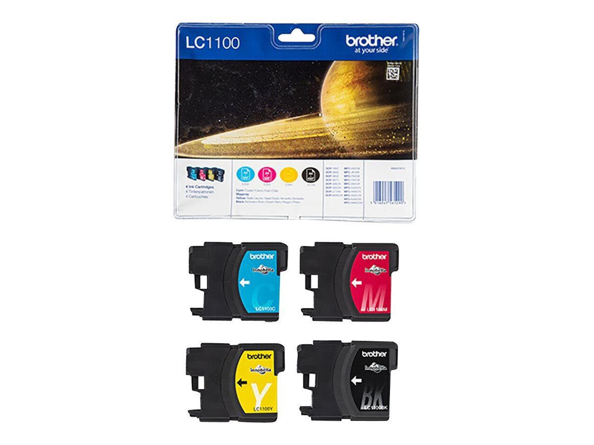 BROTHER LC-1100 cartouche d encre noir et tricolore capacité standard noir: 9.5ml, couleur: 7.5ml noir: 450p, couleur: 325 pages pa