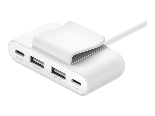 BELKIN BOOST CHARGE up to 30w 2xC + 2xA 4 Port Power Extender White