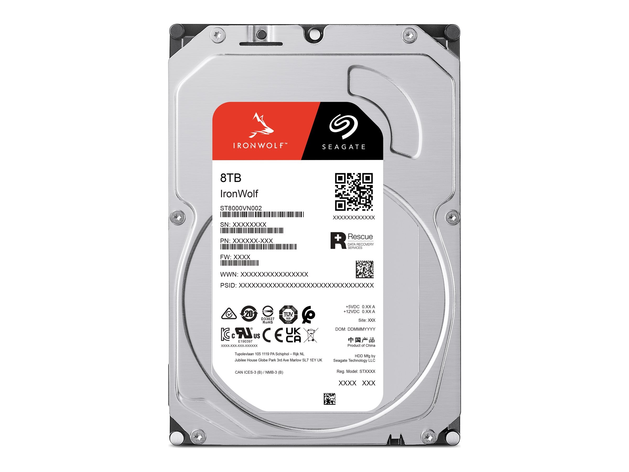 SEAGATE NAS HDD 8To IronWolf 5400rpm 6Gb/s SATA 256Mo cache 3.5p