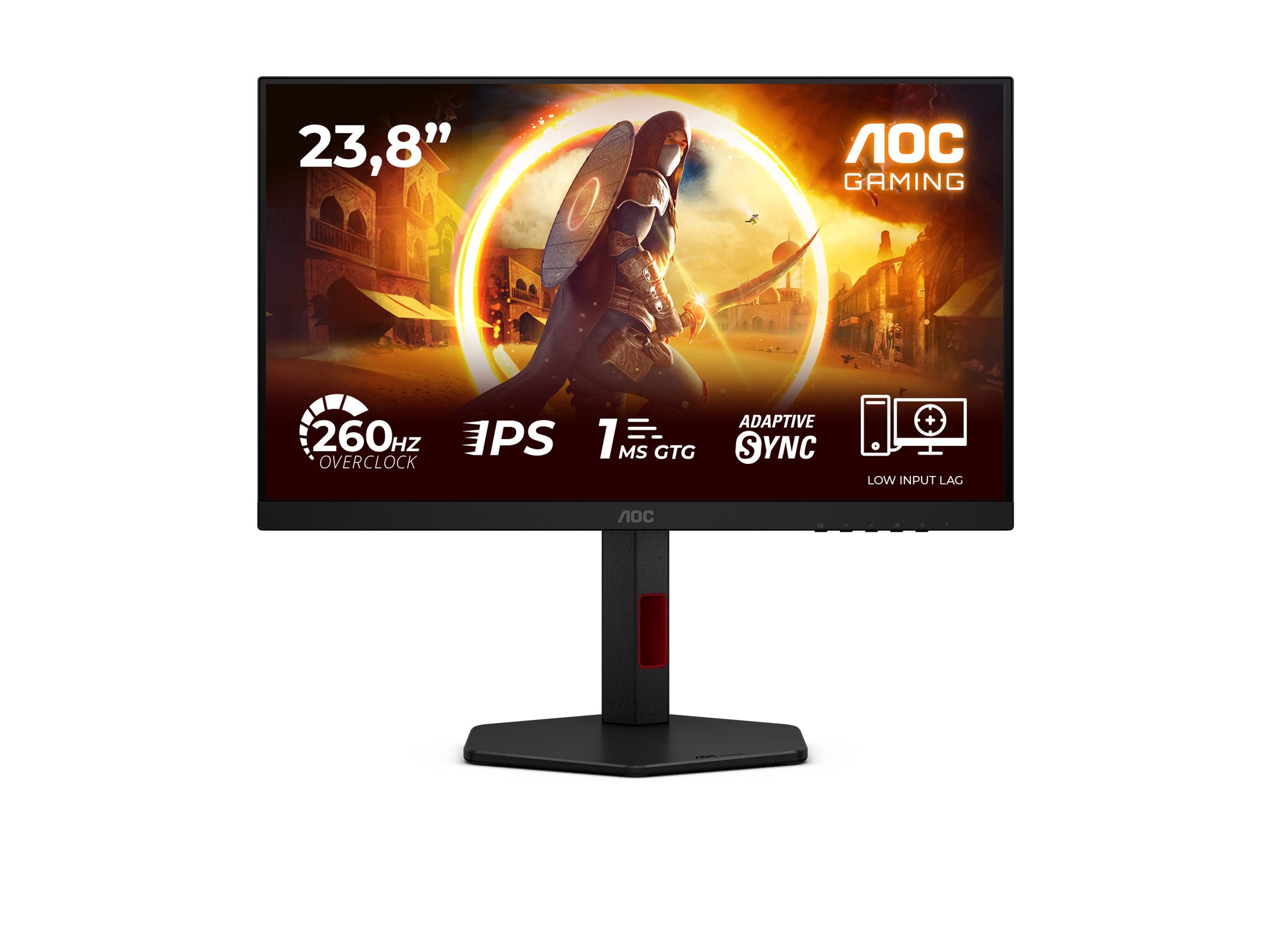 AOC 24G4ZR Gaming 23.8p 16:9 Fast IPS 260Hz 1920x1080 HAS 130mm 2xHDMI 2.0 DP 1.4