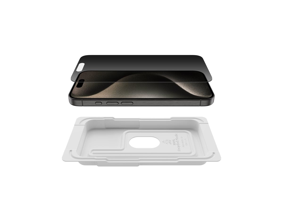 BELKIN ScreenForce Pro TemperedGlass Privacy AM Screen Protection for iPhone 15 Pro