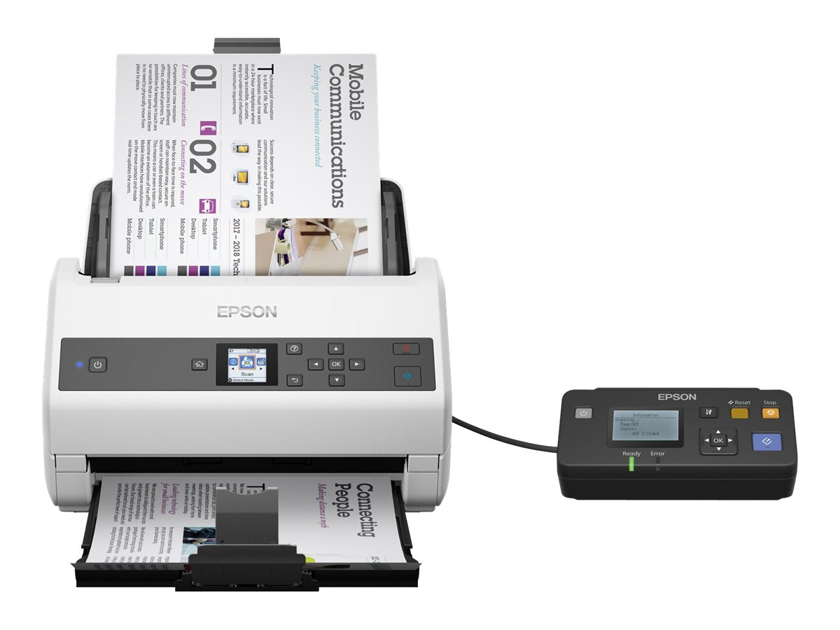 EPSON WorkForce DS-870 Document scanner Contact Image Sensor CIS Duplex A4 600x600dpi 65ppm ADF 100sheets 7000scans/d USB 3.0