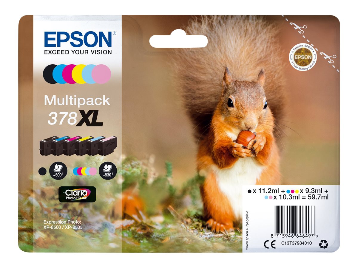 EPSON 1LB Multipack 6-farbig 378XL Squirrel Clara Phto HD Ink