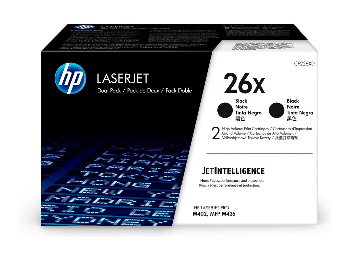 HP 26X original LaserJet Toner cartridge CF226XD Black High Yield 2-pack