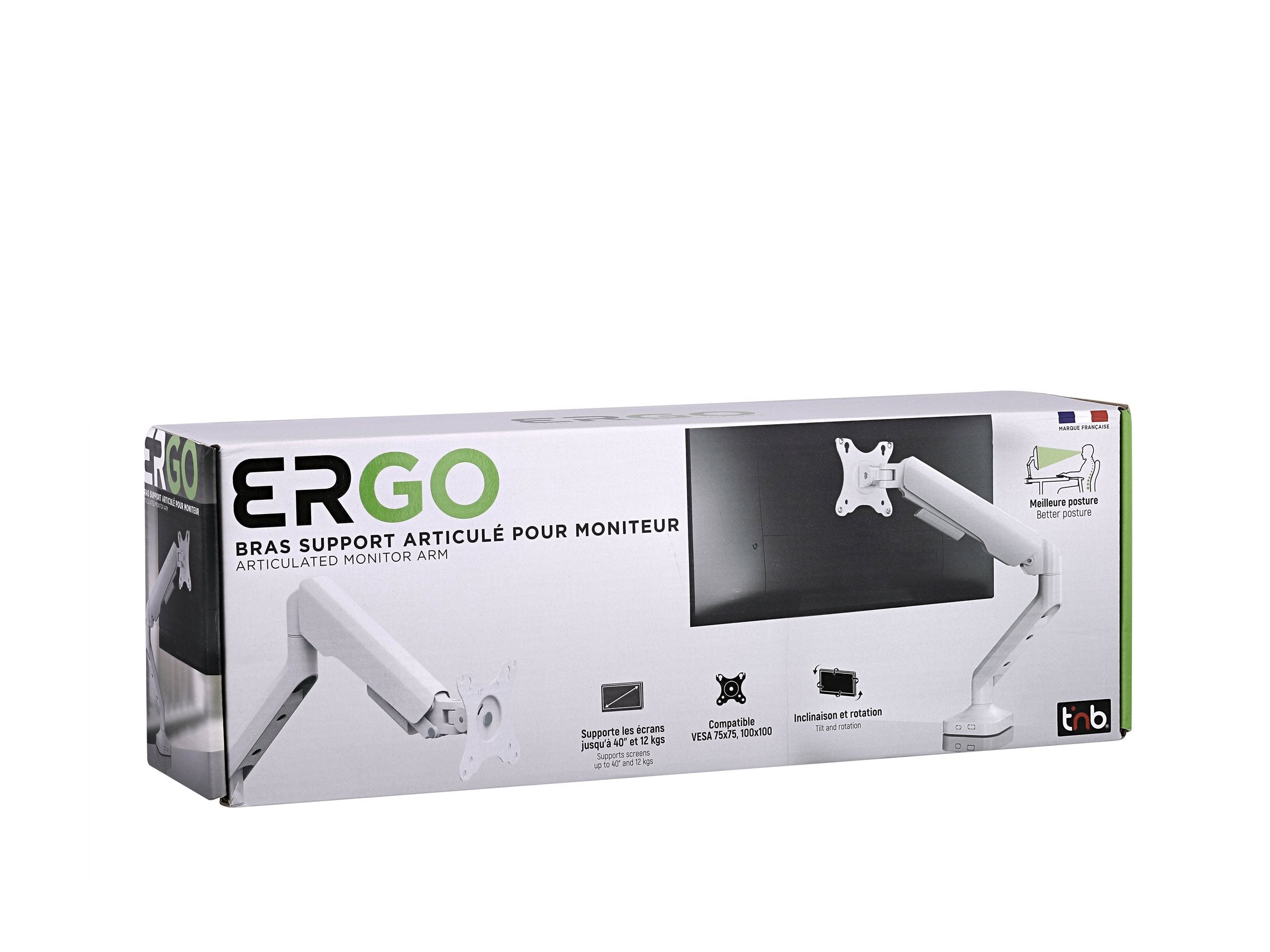 TNB ERGO - Bras support articulé pour moniteur - blanc