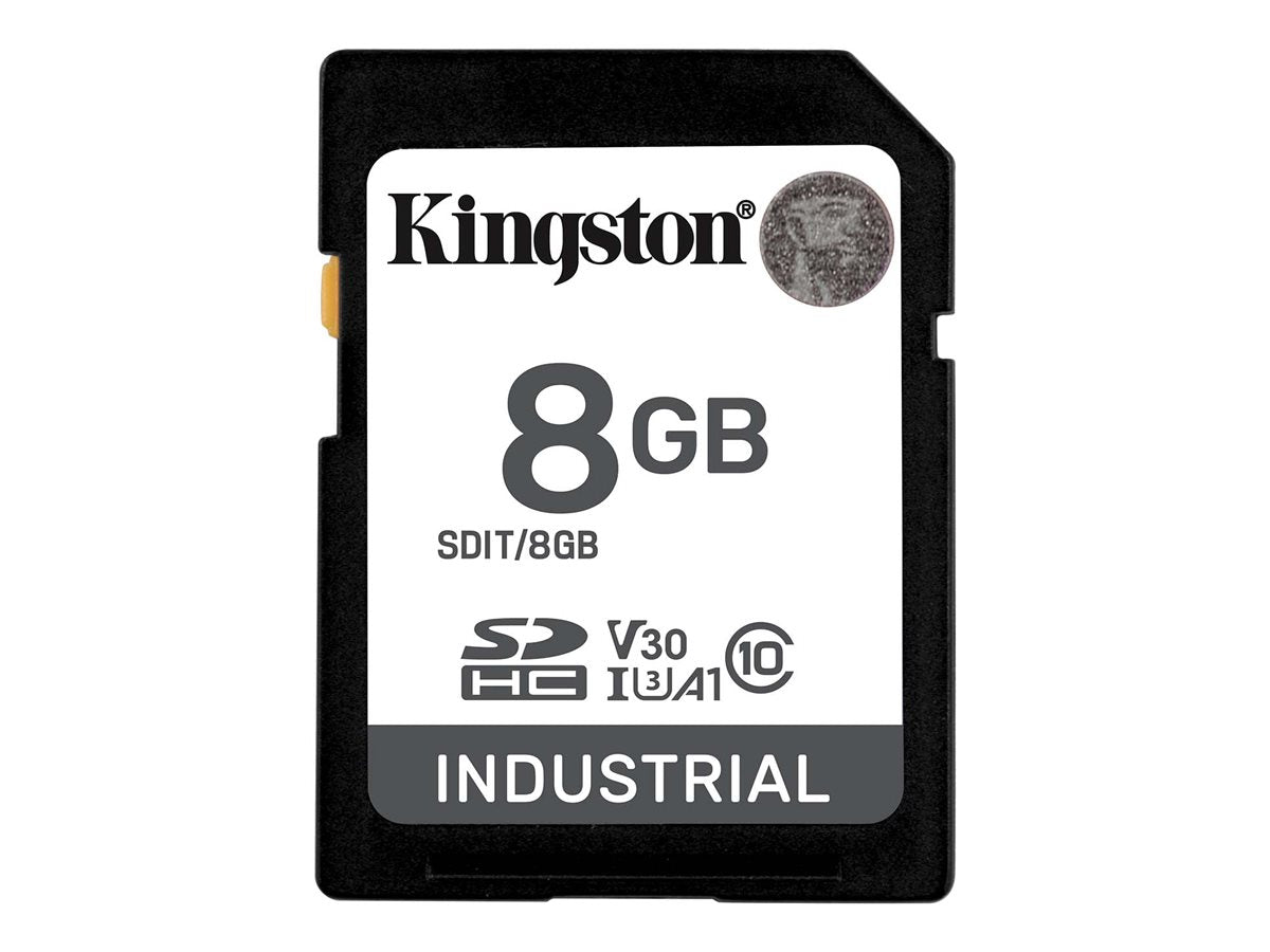 KINGSTON 8Go SDHC Industrial -40C to 85C C10 UHS-I U3 V30 A1 pSLC