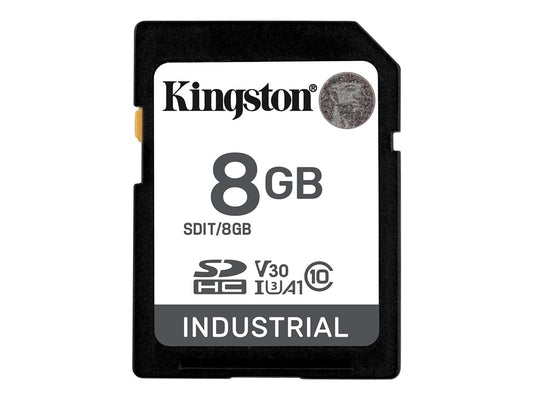 KINGSTON 8Go SDHC Industrial -40C to 85C C10 UHS-I U3 V30 A1 pSLC