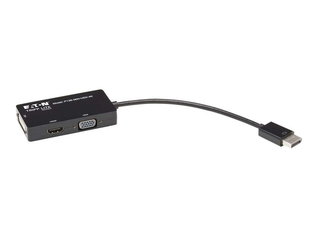 EATON TRIPPLITE DisplayPort to VGA/DVI/HDMI All-in-One Converter Adapter DP ver 1.2 4K 30 HDMI