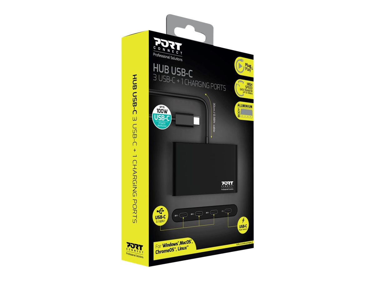 PORT DESIGNS USB Hub Type-C 4Ports Type-C