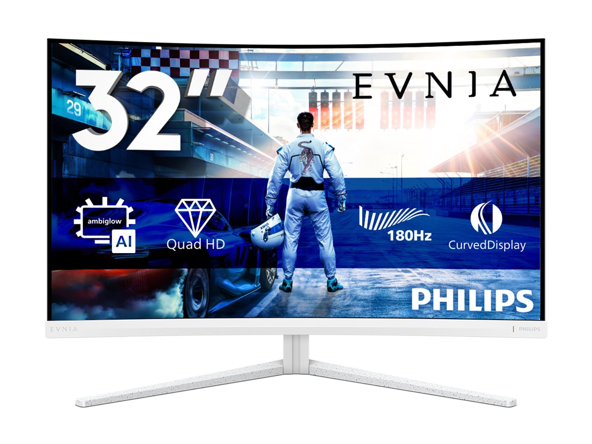PHILIPS 31.5p 2560x1440 VA Curved 1500R 130mm EVNIA 5000 Ambiglow Curved QHD 2K 180Hz Fast VA 1ms GtG HDR10