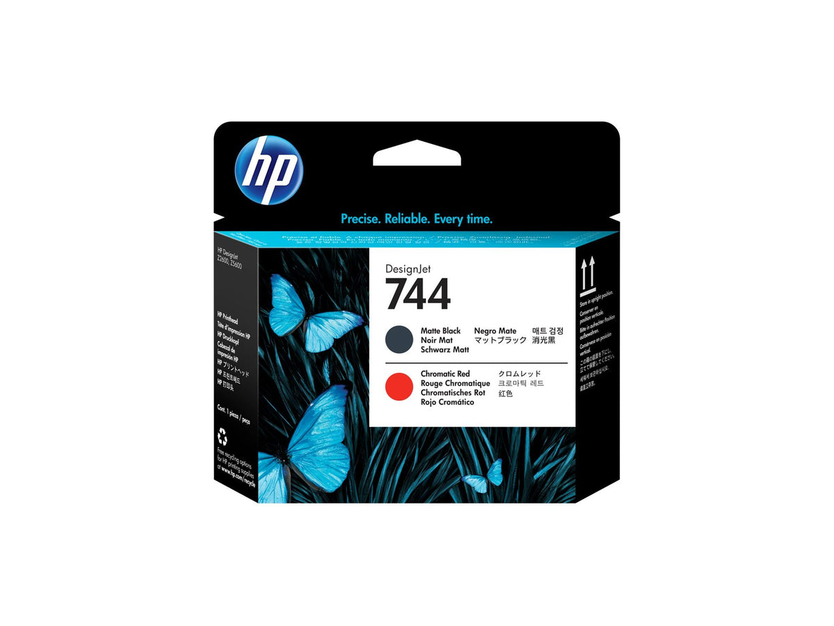 HP 744 original Printhead F9J88A Matte Black & Red