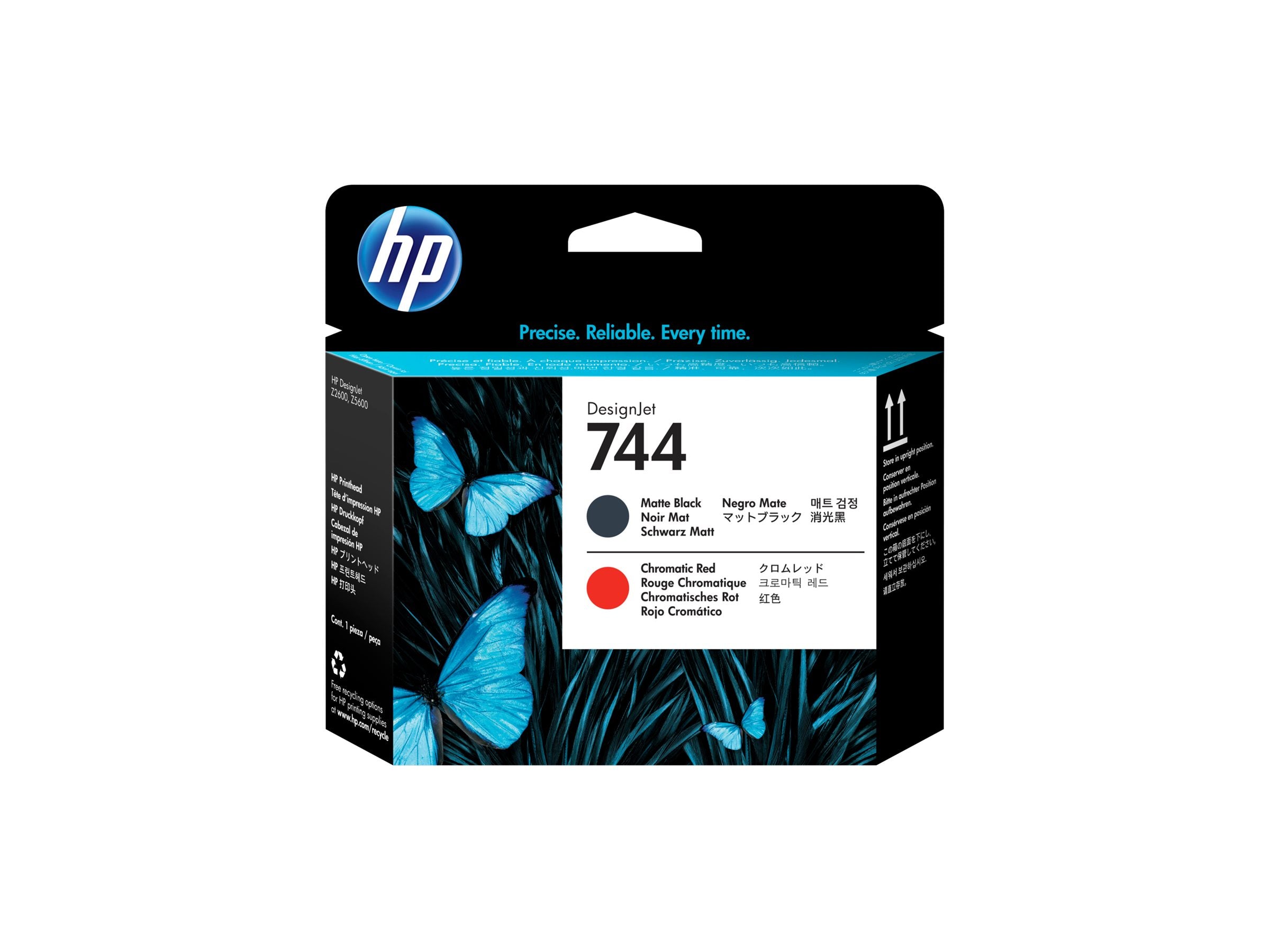 HP 744 original Printhead F9J88A Matte Black & Red