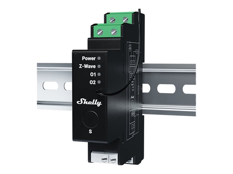 SHELLY Wave Pro Shutter LR Support DIN-Rail Power Monitoring Blind Controller // QUSH-0A1P10EU