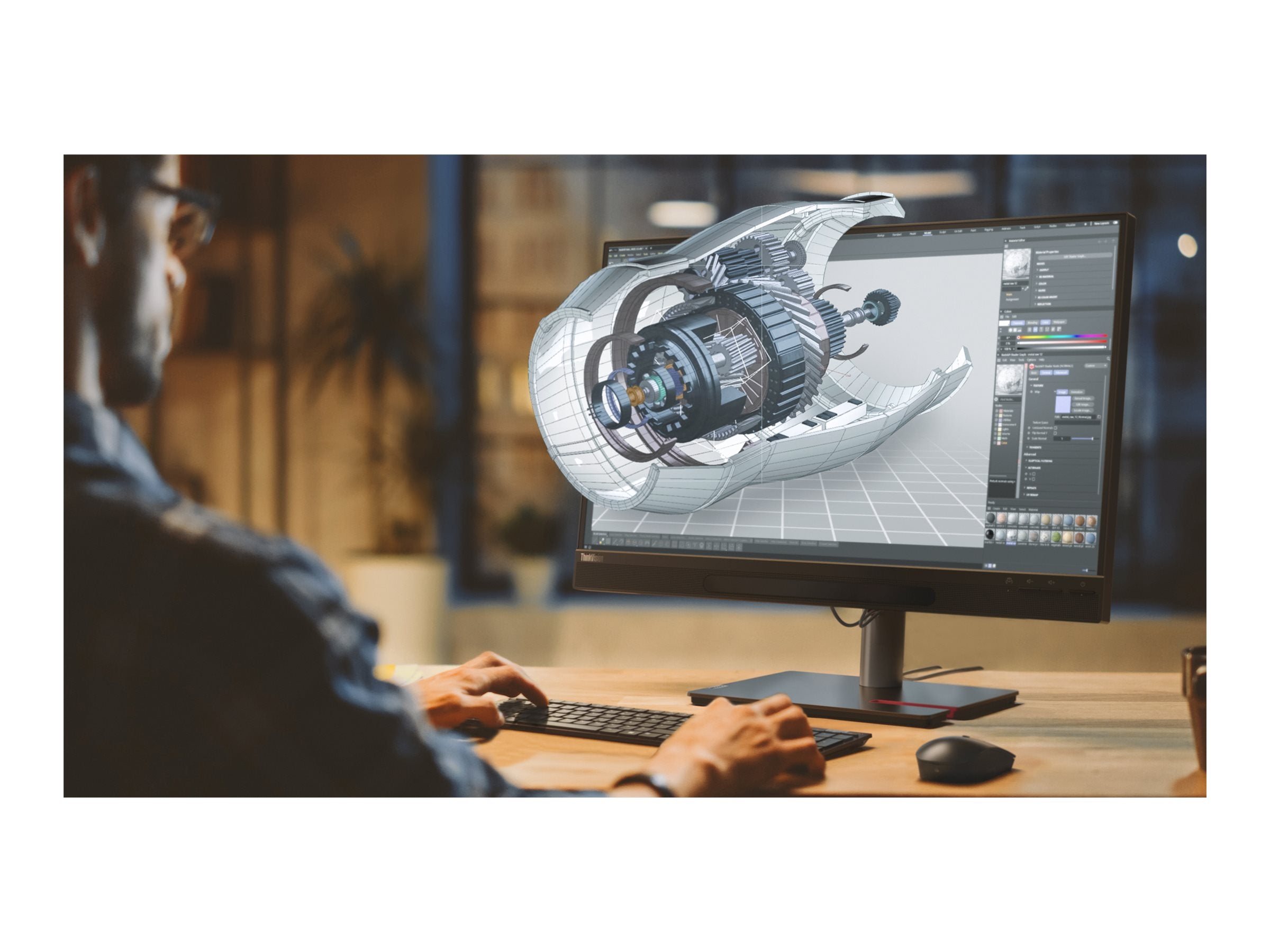 LENOVO ThinkVision 27 3D LED Écran 27p 3840x2160 4K 60Hz IPS 310cd/m2 1200:1 HDR10 4ms HDMI DisplayPort USB-C speakers