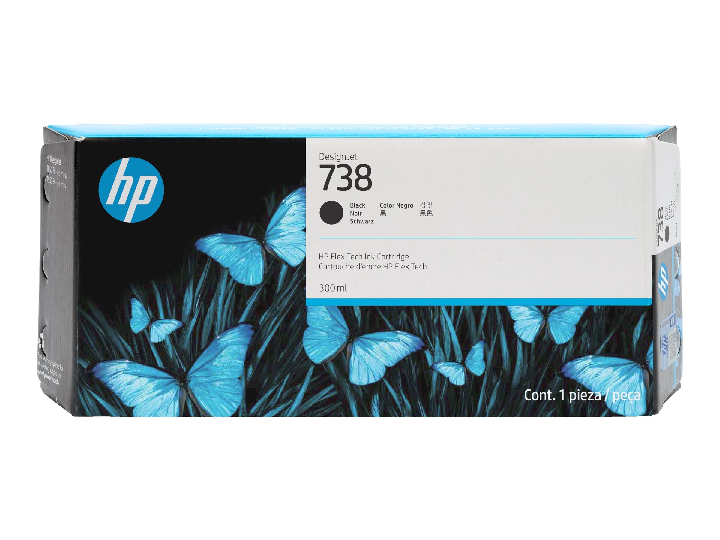 HP 738 300-ml Black DesignJet Ink Cartridge