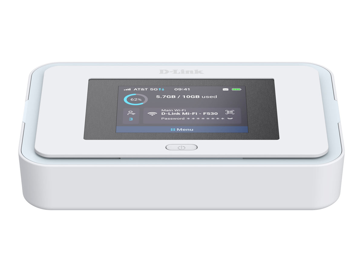 D-LINK Routeur Hotspot mobile 5G NR/4G LTE Wi-Fi 6 AX3000 avec écran LCD 1 port USB Type-C avec Power Delivery