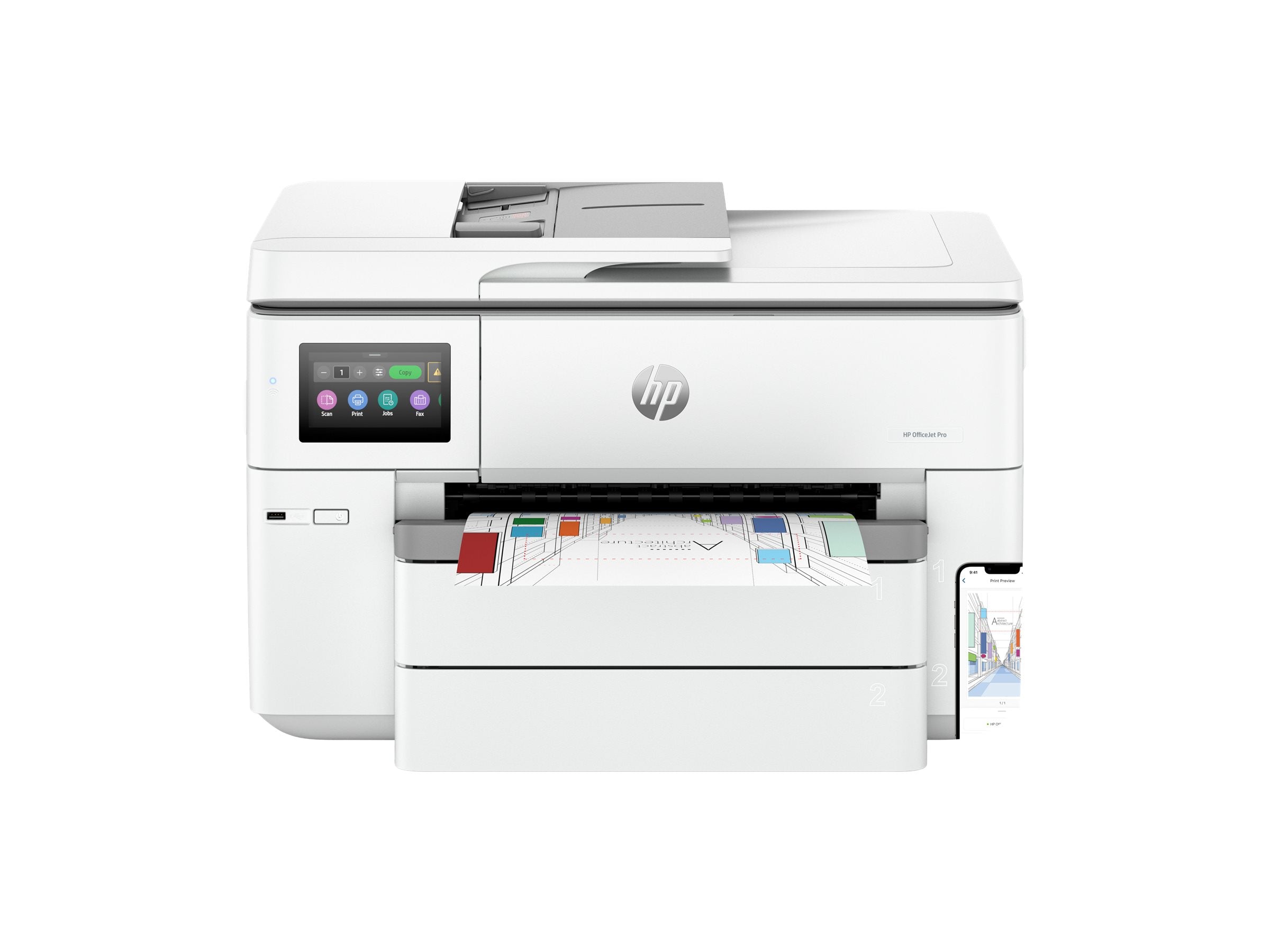 HP Officejet Pro 9730e Wide Format All-in-One MFP colour inkjet A3 A3 18ppm Copy 22ppm Print 250sheets USB LAN Wi-Fi Bluetooth