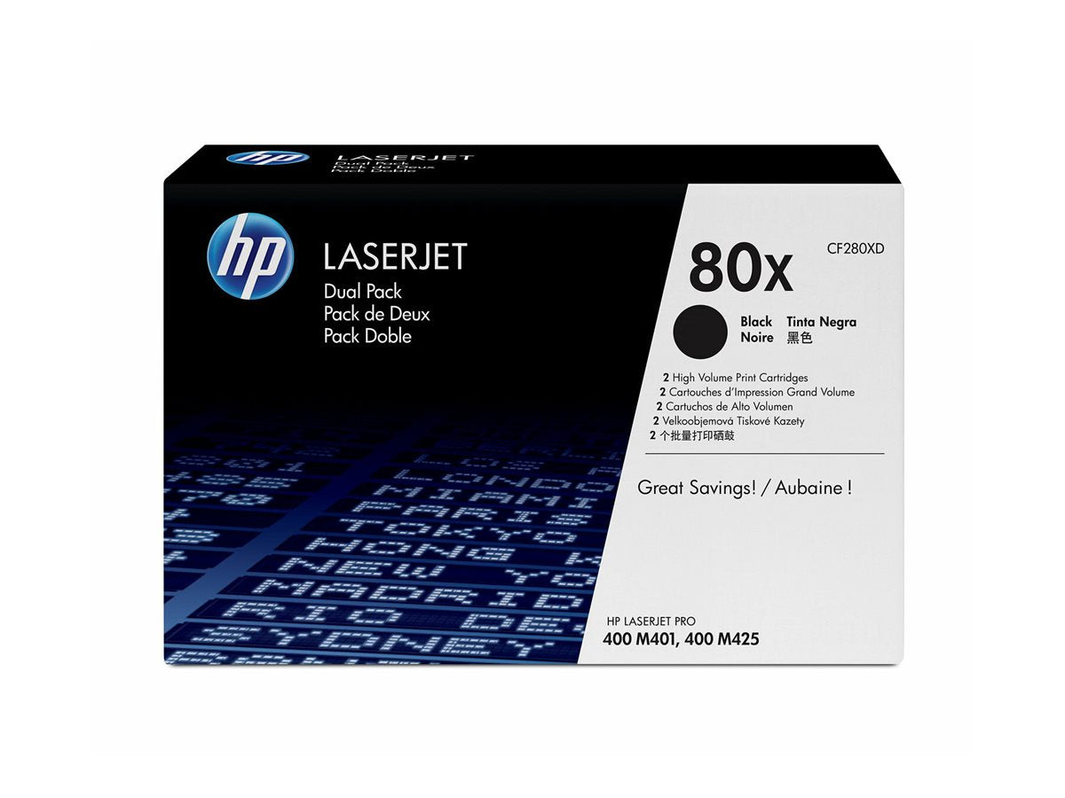 HP 80XD original Toner cartridge CF280XD black high capacity 2 x 6.900 pages 2-pack