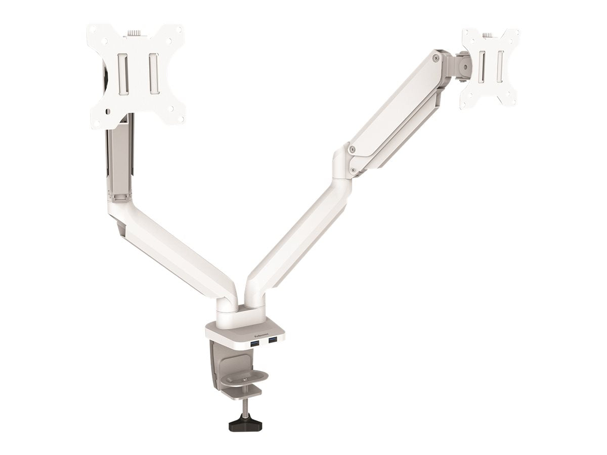 FELLOWES Bras Porte-Ecrans Double Blanc Platinum Series