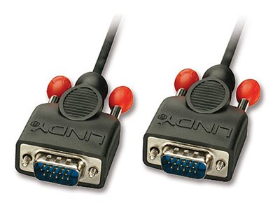 LINDY VGA Cable Black Coax M/M 1m without ferrite core 1:1. St./St.