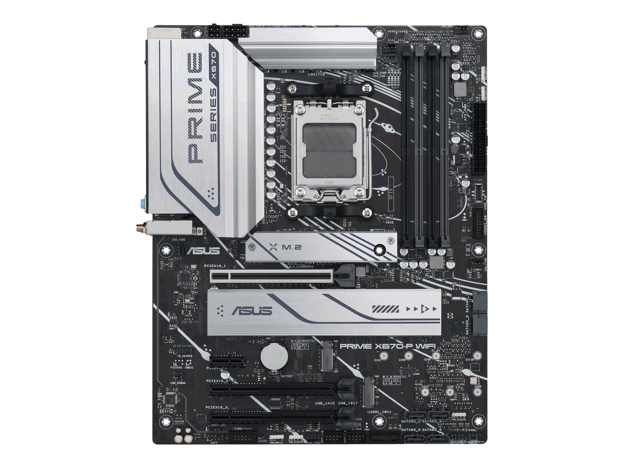 ASUS PRIME X670-P WIFI AM5 Socket 4DDR5 3xPCIe 4.0 x16 HDMI 2.1 DP 1.4 6xSATA 6Gb/s ATX