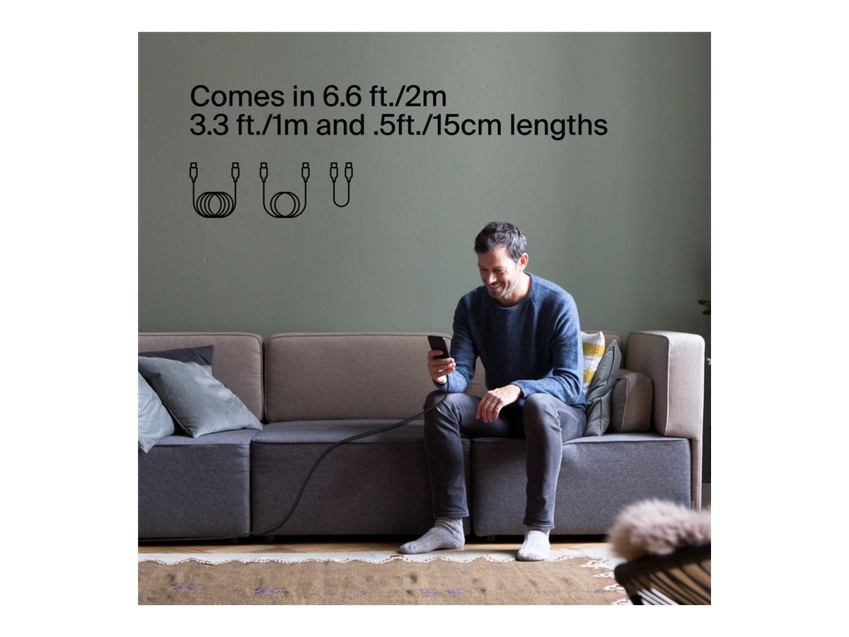BELKIN BOOST CHARGE USB-C to USB-C Cable Braided 2m Black