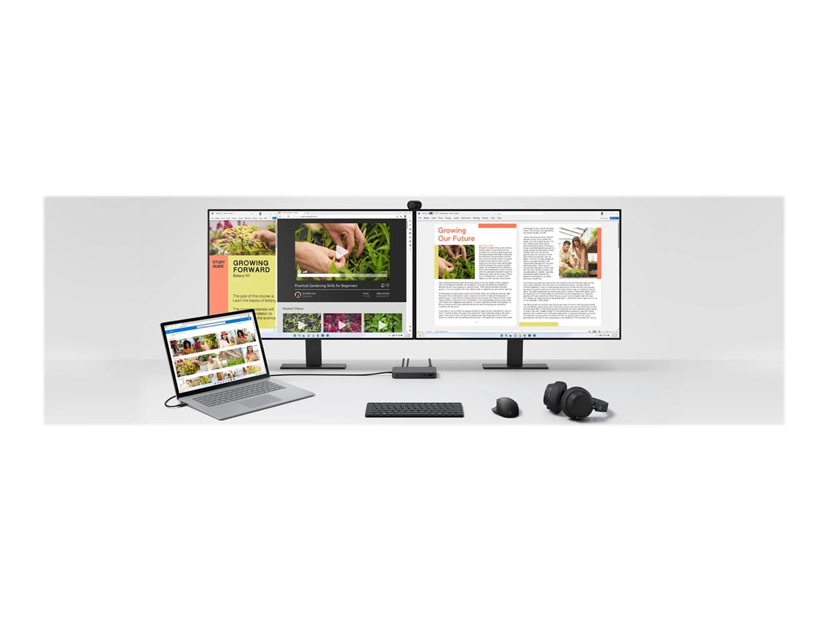 MICROSOFT Surface - Dock Thunderbolt 4 - Station daccueil - 3xUSB-C - 3xUSB 3.2 - Ethernet - Audio Jack - GigE - 165W - Noire